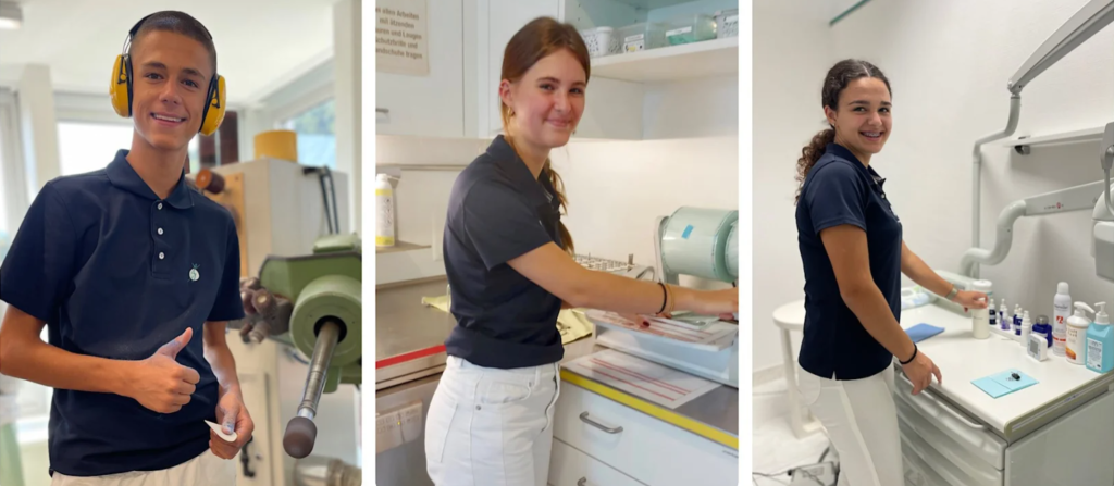 Lehrlinge für Podologie und Orthopädie.