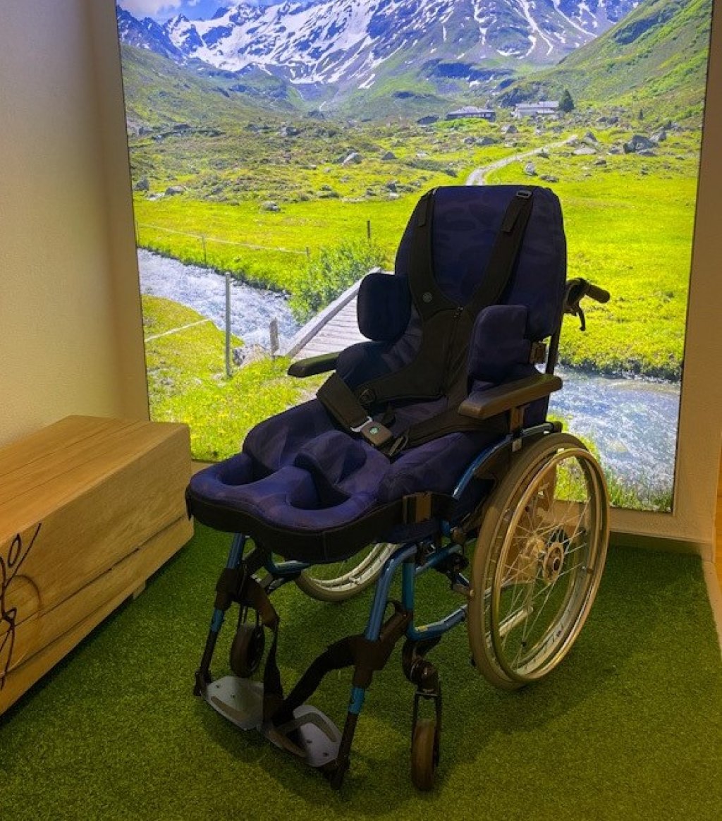 Sitzschale für Rollstuhl.